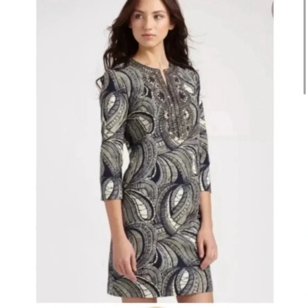 Tory Burch Dress Women’s 8 Leila Caftan Beaded